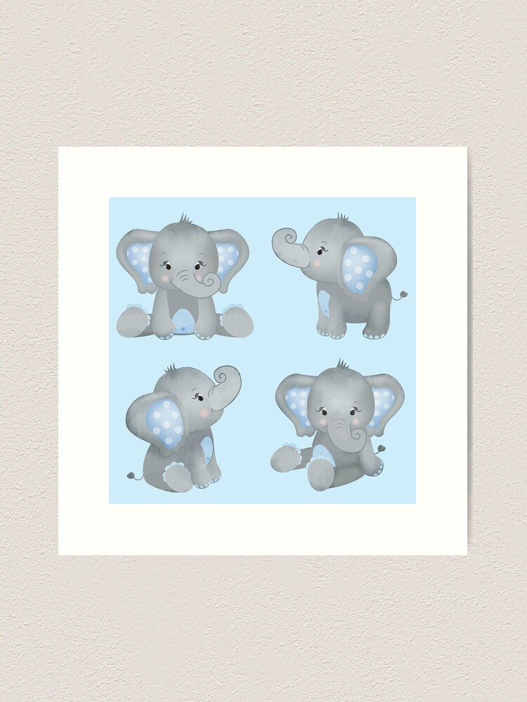 Blue Baby Elephant Custom Kids Thermos