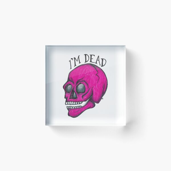 Item preview, Hot Pink Retro Skull - I'm Dead designed and sold by The White Bat.
