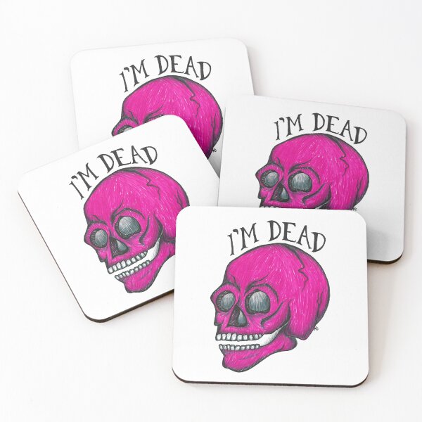 Item preview, Hot Pink Retro Skull - I'm Dead designed and sold by The White Bat.