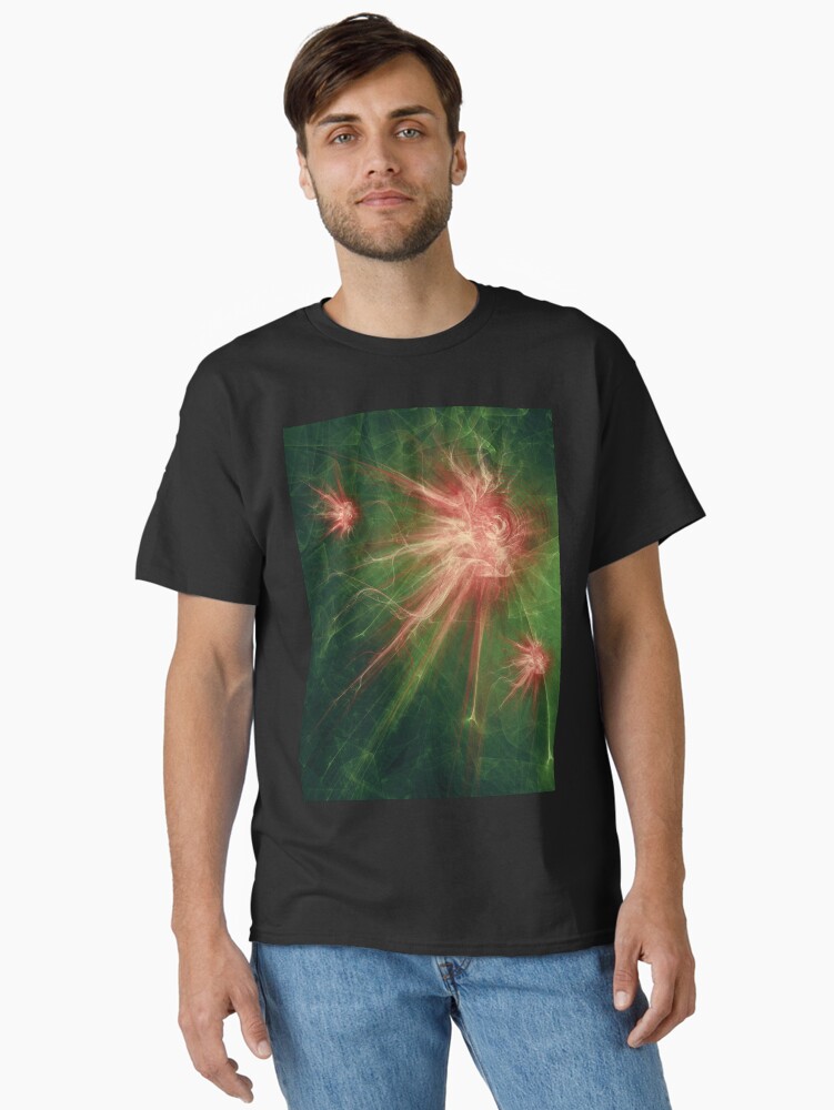 Thumbnail 1 of 7, Classic T-Shirt, corona virus illustration. abstract fractal graphic background designed and sold by mike-pellinni.
