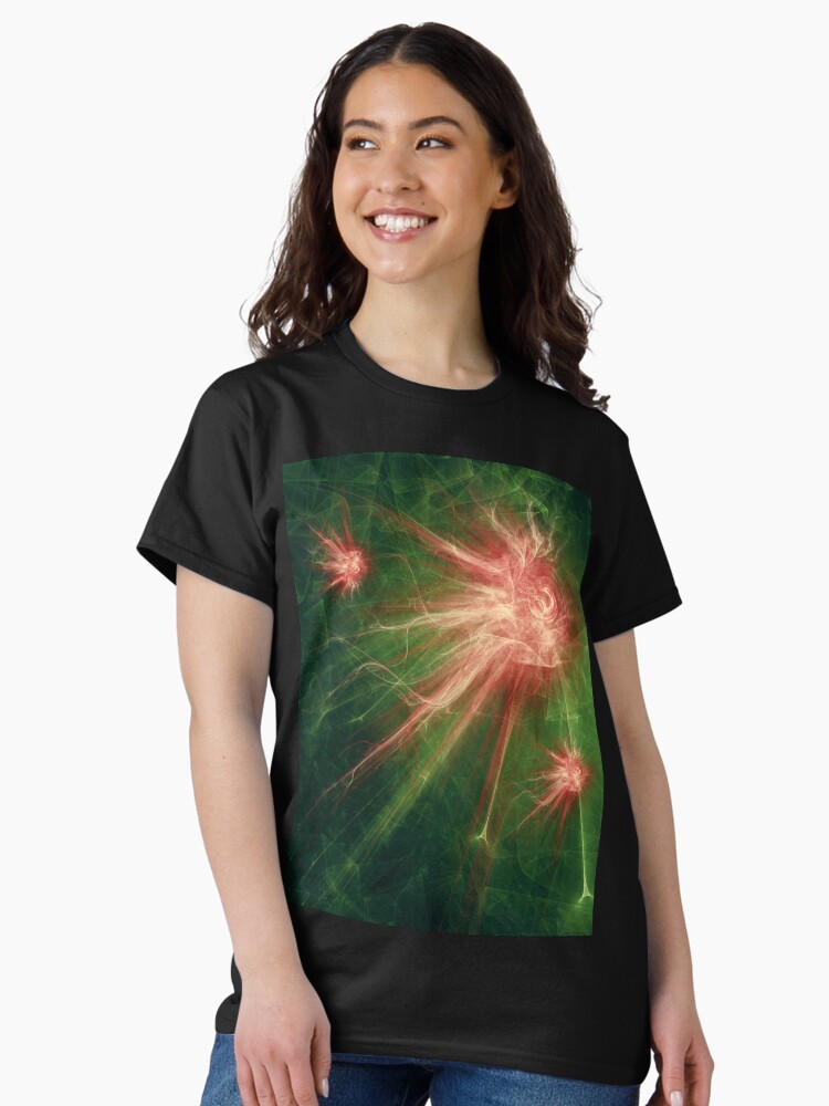 Thumbnail 2 of 7, Classic T-Shirt, corona virus illustration. abstract fractal graphic background designed and sold by mike-pellinni.