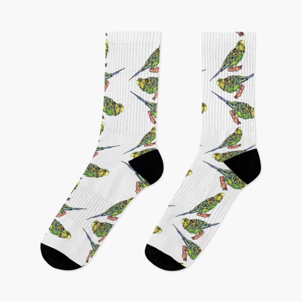 Item preview, Colorful budgie bird illustration pattern design designed and sold by The Red Shop.