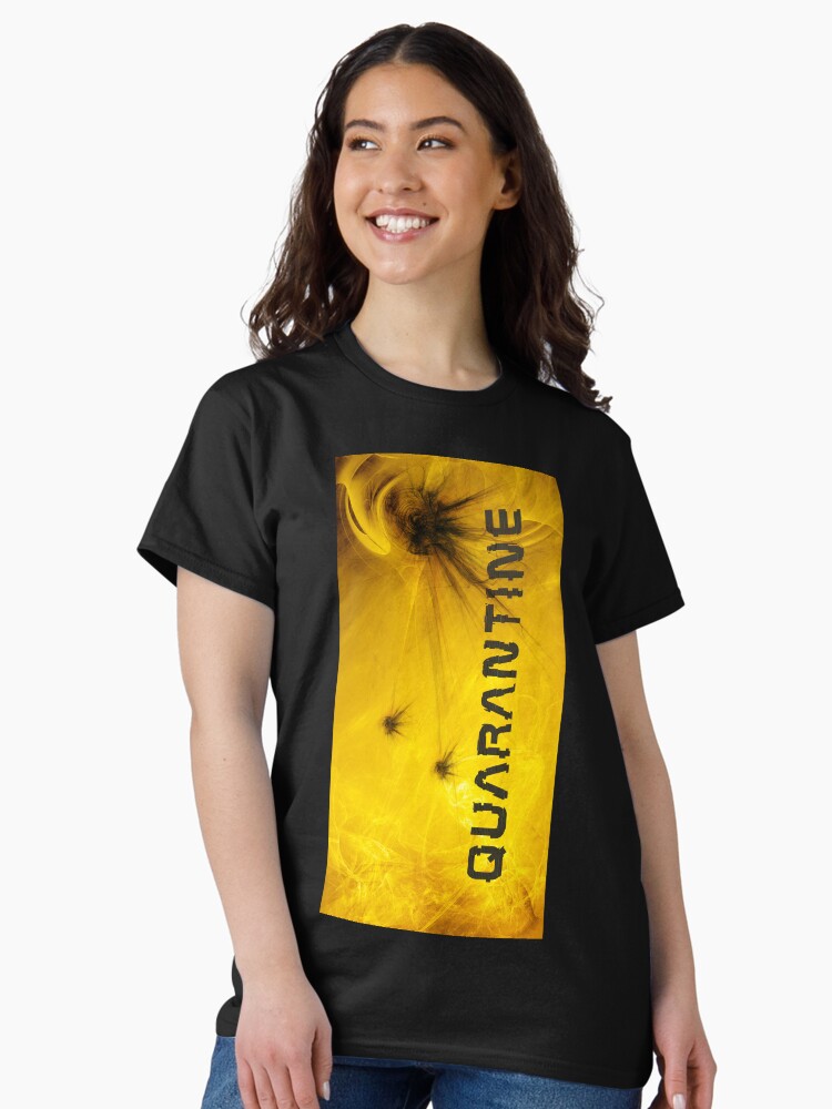 Thumbnail 1 of 7, Classic T-Shirt, corona virus quarantine illustration designed and sold by mike-pellinni.