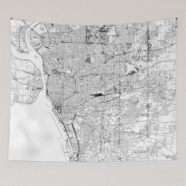 Item preview, Buffalo White Map designed and sold by multiplicitymap.