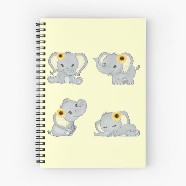 Item preview, Cute Baby Girl Watercolor Elephants with Yellow Sunflowers designed and sold by StickerArtwork.