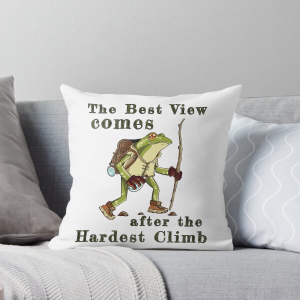 Item preview, Hiking Frog "The Best view comes after the Hardest Climb" designed and sold by SimplyNatural.