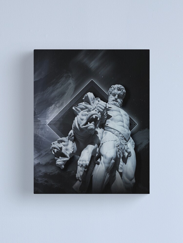 Hercules vs Cerberus Canvas Print for Sale by ingenuarum | Redbubble, حجم الصورة 750x999