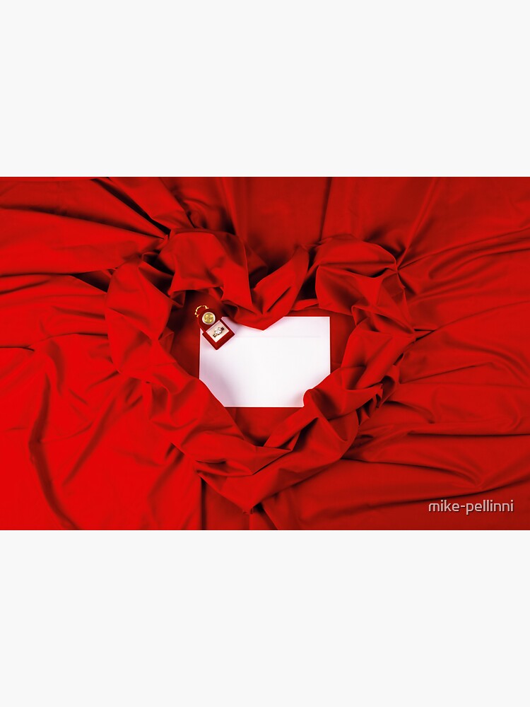 Thumbnail 3 of 3, Sticker, valentine card composition on a red fabric designed and sold by mike-pellinni.