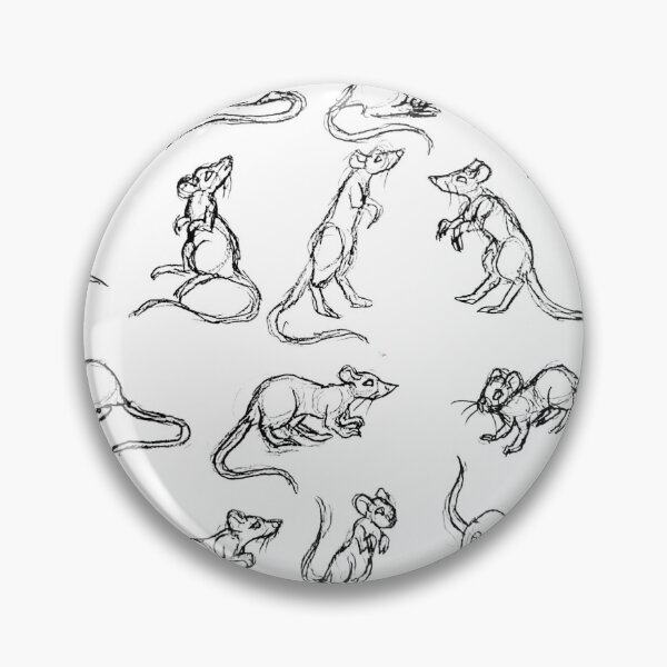 Item preview, Rat sketch pattern designed and sold by RootSpellStudio.