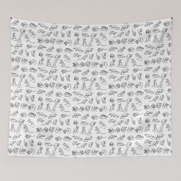 Item preview, Rat sketch pattern designed and sold by RootSpellStudio.