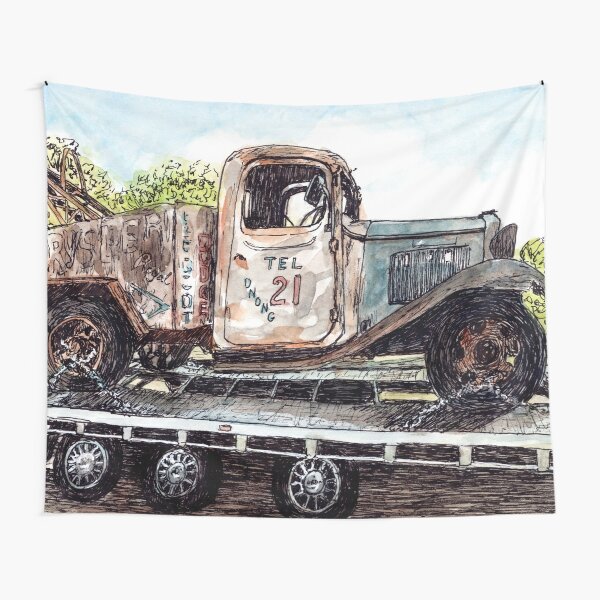 Australian Scene - 1935 Bedford tow truck - Colac, Vic, Aus Tapestry