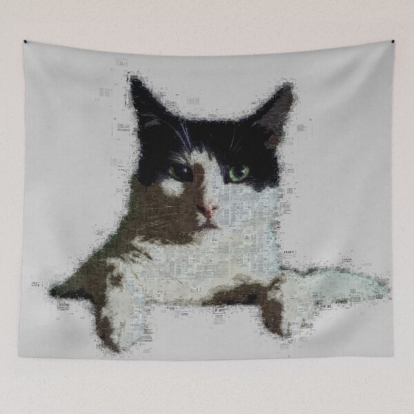 Item preview, Newspaper Cat Watercolor Painting designed and sold by bubblepop-arts.