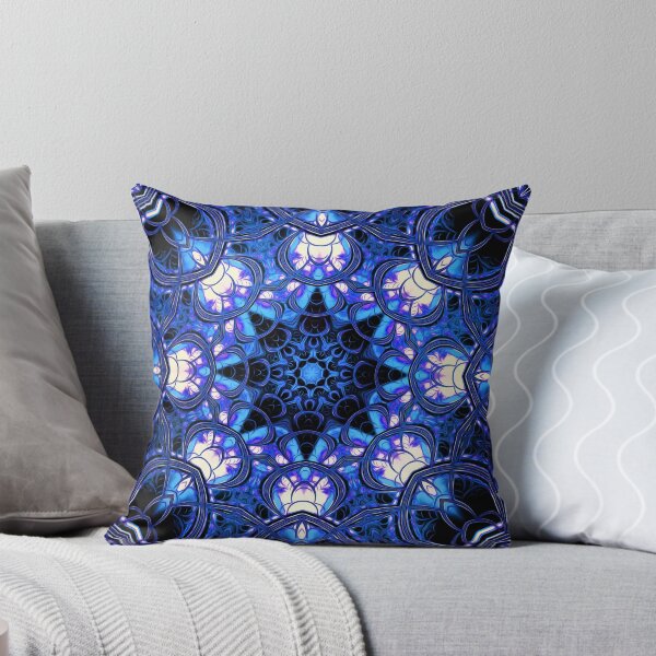 Item preview, "On the Edge of Bliss" (Blue Tones) - Geometric Abstract Mandala  designed and sold by Leah McNeir.