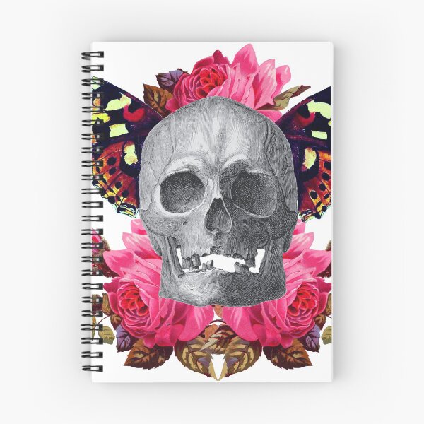 Item preview, Skull with flowers and butterfly wings designed and sold by CharlieCreates.