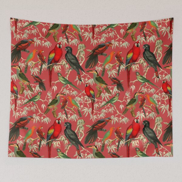 Item preview, Vibrant Bird Pattern for a Tropical-Inspired Look - pink designed and sold by CharlieCreates.