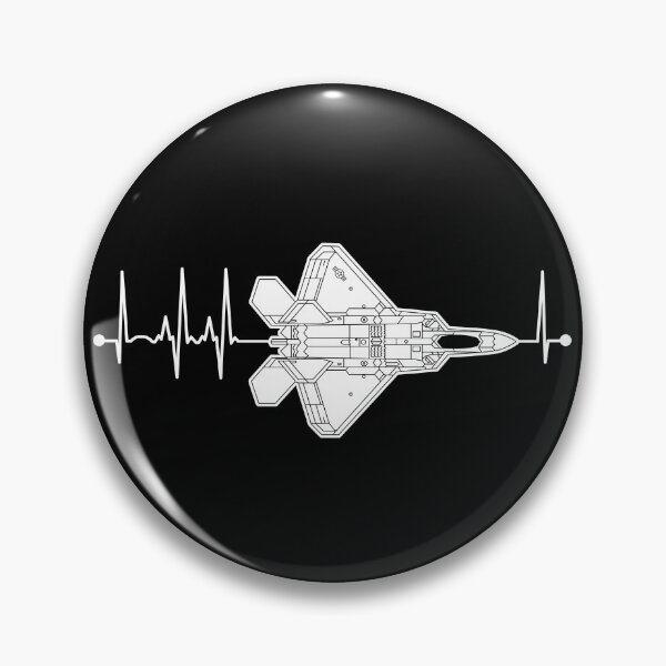 Item preview, F-22 Raptor Schematic Airplane Pulse EKG Pilot F22 Heartbeat Gear designed and sold by DynamicDesign.