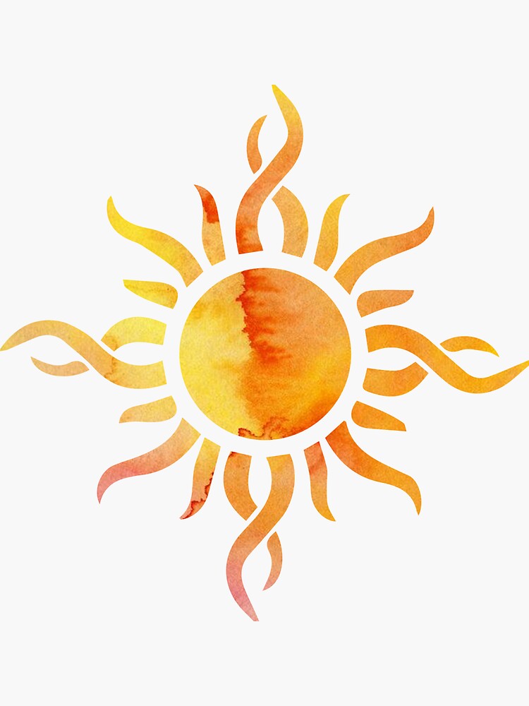 Thumbnail 3 of 3, Sticker, Watercolor Sun designed and sold by arlingjd.