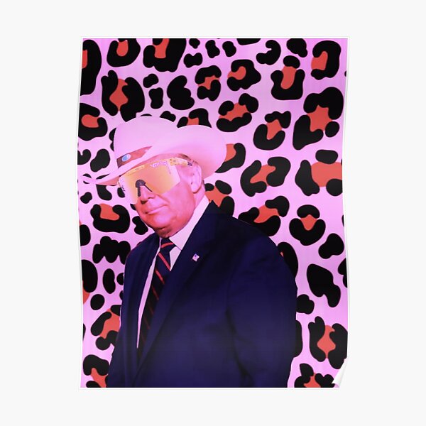 light orange and pink cheeetah trump merch Poster