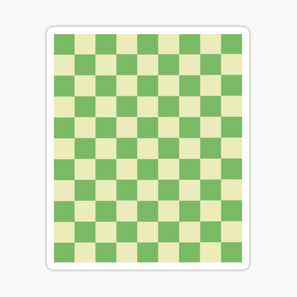 Kelly Green and Pale Yellow Checkered Squares Sticker