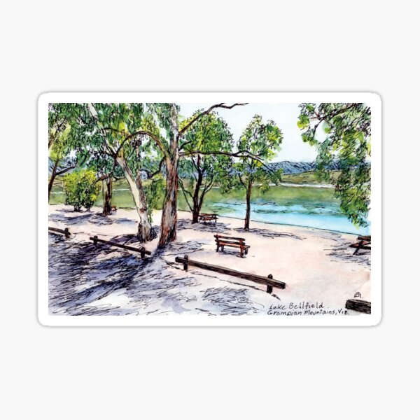Item preview, Australian Scene - Lake Bellfield, Grampian Mountains, Vic, aus. designed and sold by Anne Huth.