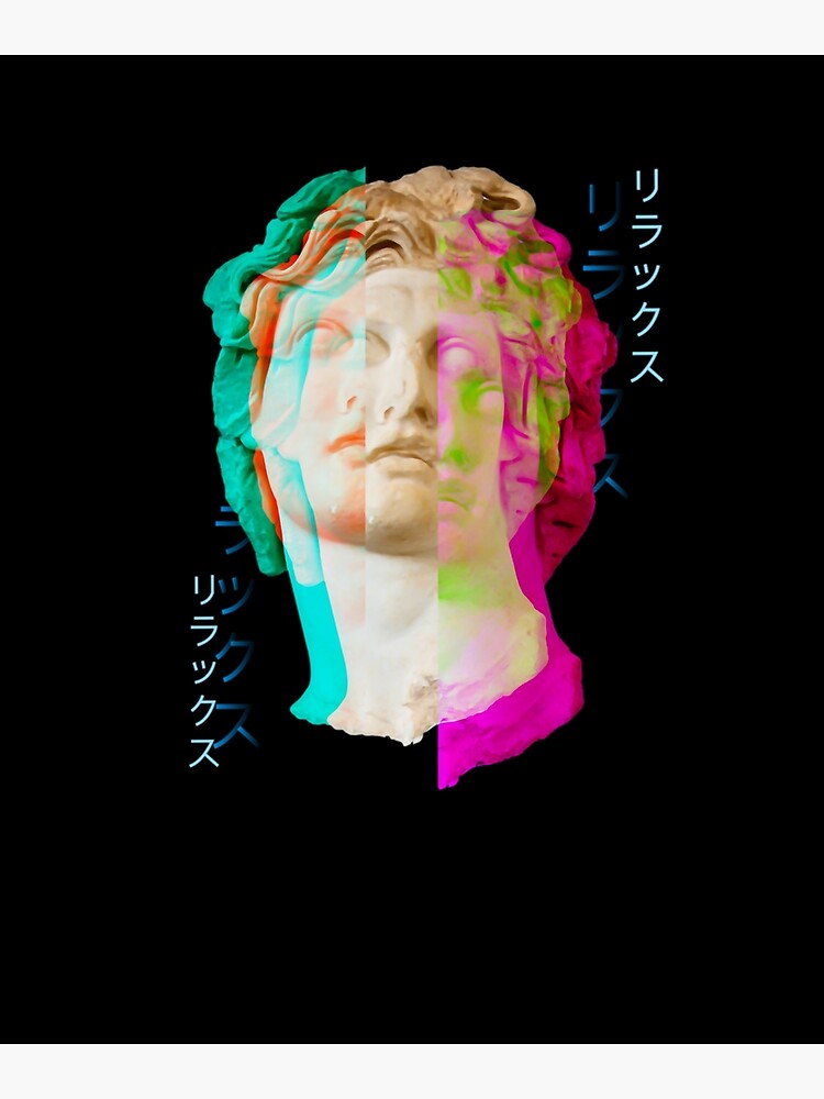 "Vaporwave Aesthetic Art Glitch Greek Statue" Photographic Print by