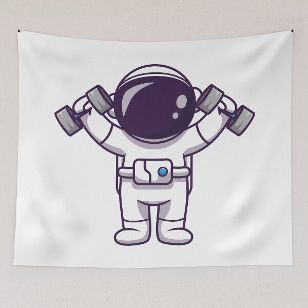 Item preview, Cute Astronaut Lifting Dumbbell designed and sold by YousfiYs.