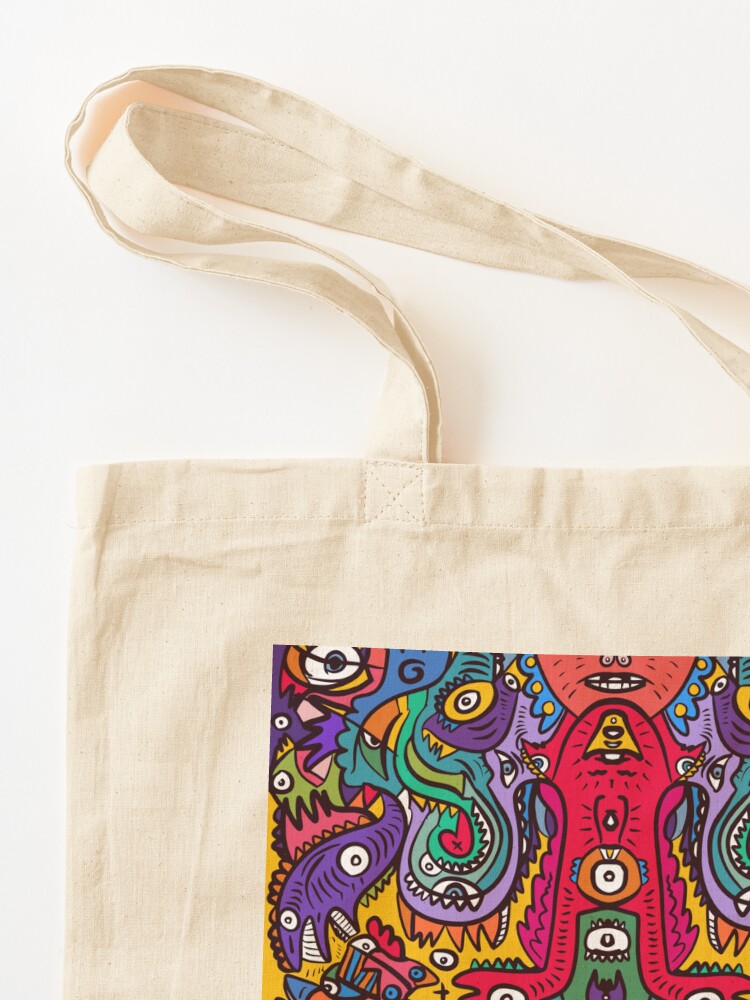 Graffiti Tote Bag Funky Street Art Trippy Reusable Small 