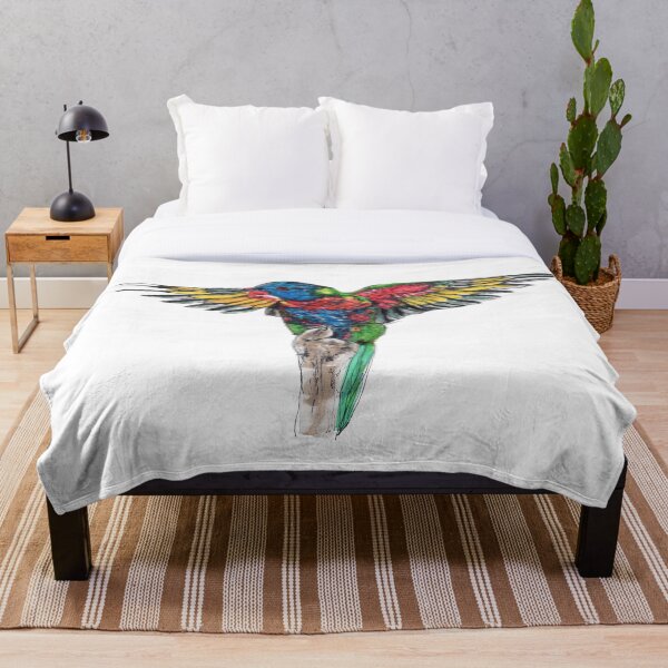 Delilah the Rainbow Lorikeet Throw Blanket