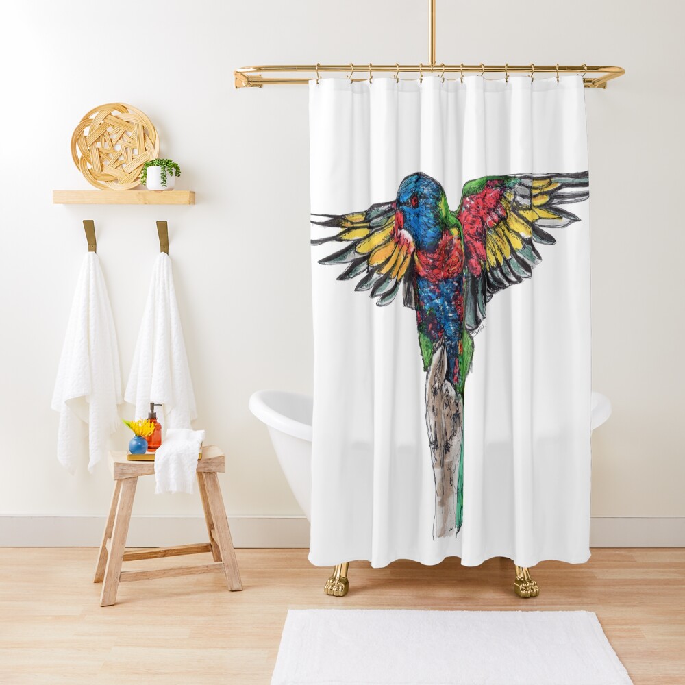 Delilah the Rainbow Lorikeet Shower Curtain