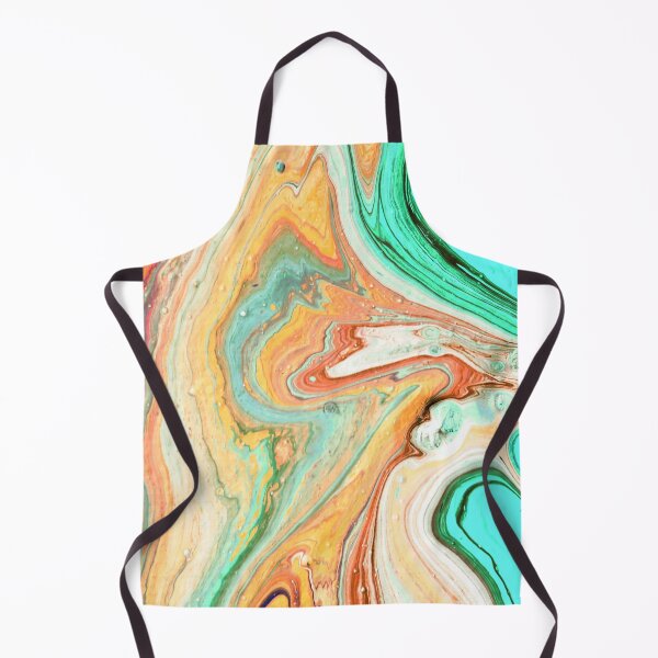 Item preview, Abstract orange and turquoise drip-paint texture No 2 designed and sold by AuriArts.