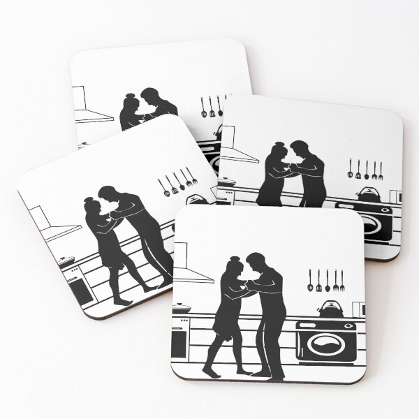 Item preview, Vector Shape Design of Two Persons Are Dancing in The Kitchen designed and sold by MHabeeb.