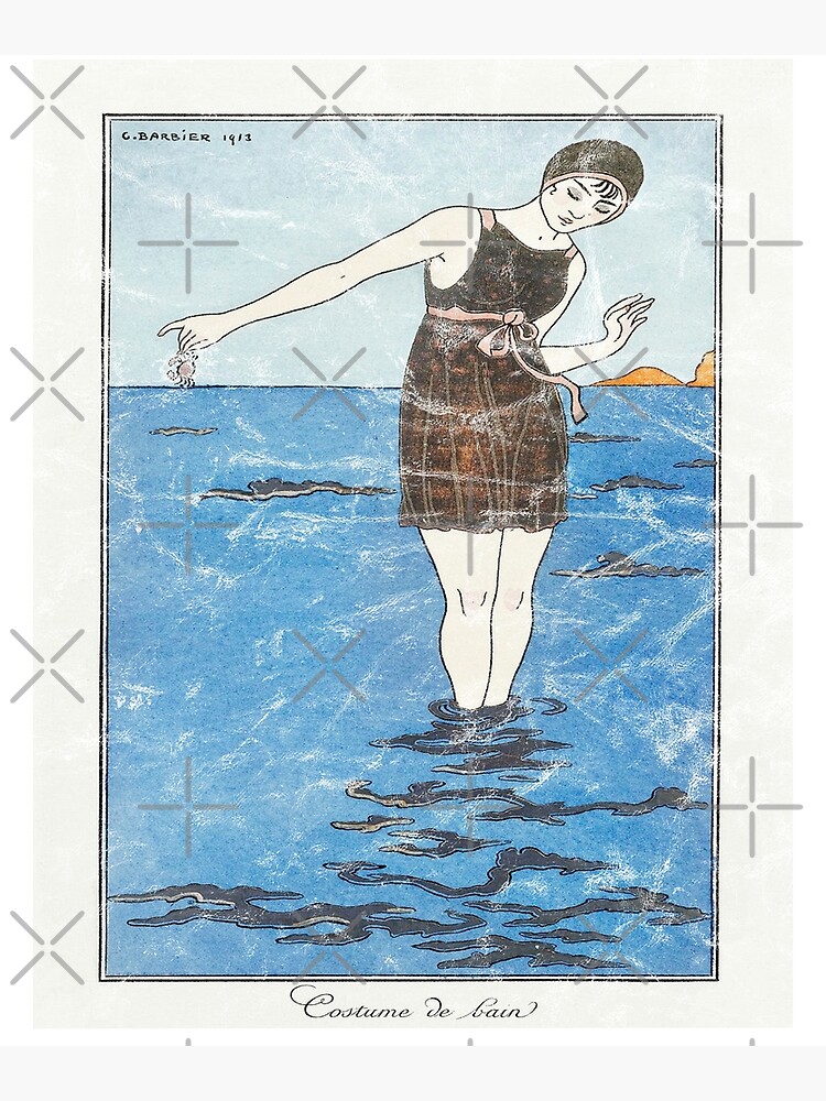 "Vintage French Bathing Costume" Poster for Sale by unhingedheather