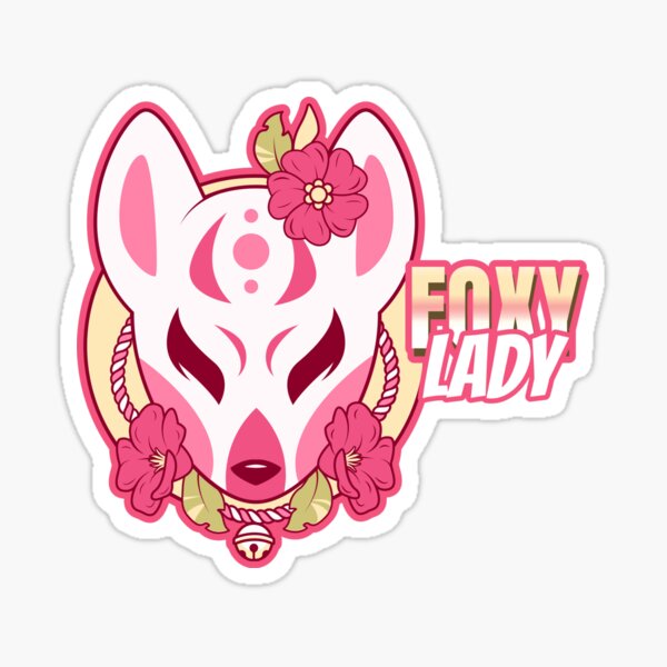 Foxy Lady KitSuni Mask' Sticker by PLSDesigns.