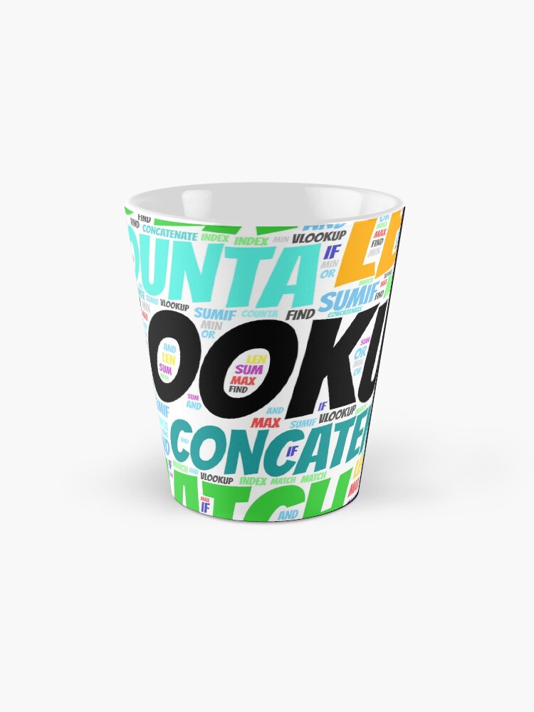 Thumbnail 2 of 4, Coffee Mug, Excel Word Cloud Square designed and sold by AnalystCave.