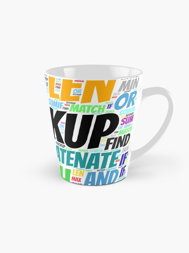 Thumbnail 1 of 4, Coffee Mug, Excel Word Cloud Square designed and sold by AnalystCave.