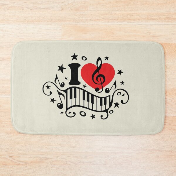 Item preview, I LOVE MUSIC, HEART, Piano, Music Notes, Clef, Bass, Sound designed and sold by boom-art.