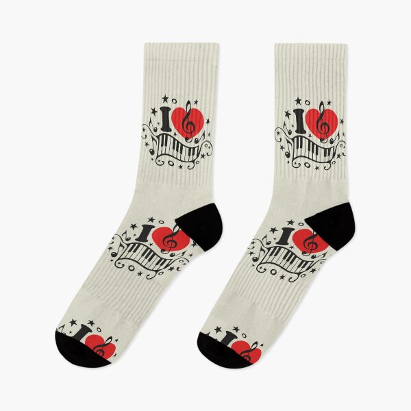 Item preview, I LOVE MUSIC, HEART, Piano, Music Notes, Clef, Bass, Sound designed and sold by boom-art.