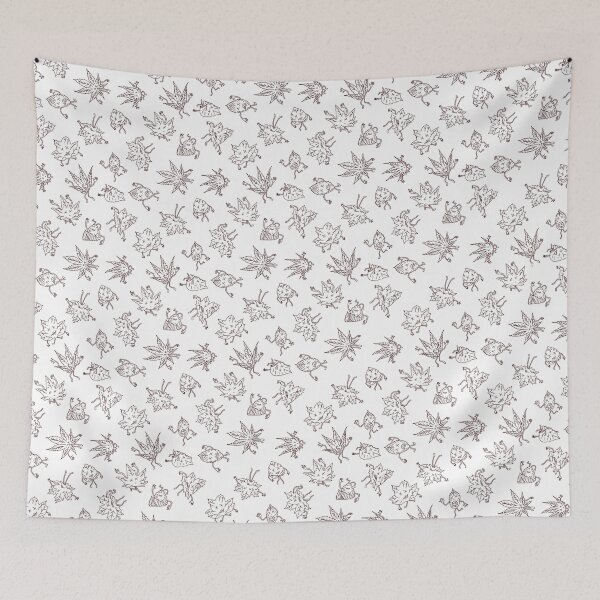 Item preview, A cartoony dead leaf pattern in dark brown line designed and sold by MatthewJSimpson.