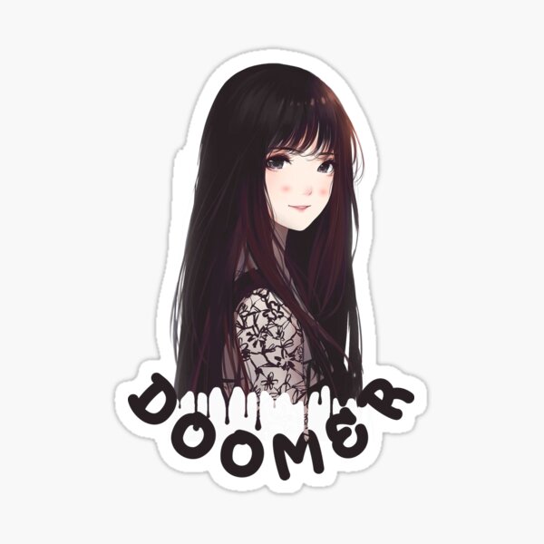 "Anime girl | doomer girl" Sticker by Herosofanime | Redbubble