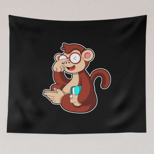 Item preview, Monkey with Glasses & Book designed and sold by Snabdesign84.
