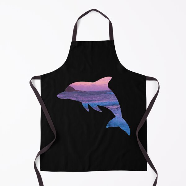 Item preview, Purple-blue ocean Dolphin black background designed and sold by Varshinee.