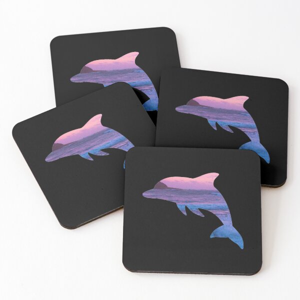 Item preview, Purple-blue ocean Dolphin black background designed and sold by Varshinee.