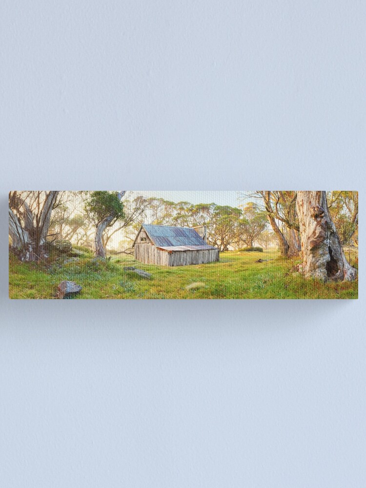 Thumbnail 1 of 3, Canvas Print, Wallace Hut Dawn, Falls Creek, Victoria, Australia designed and sold by Chockstone.