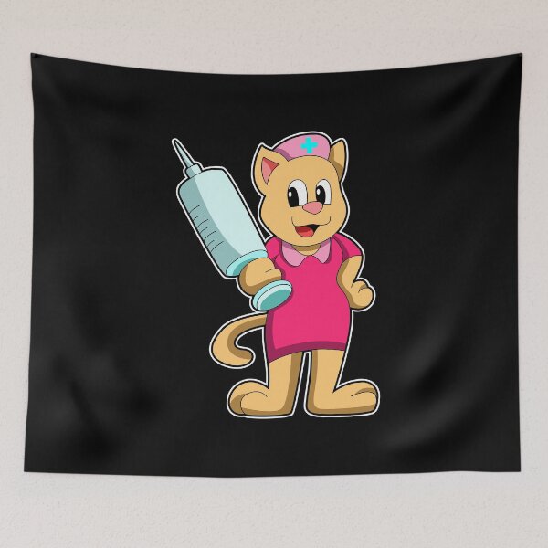 Item preview, Cat as Nurse with Syringe designed and sold by Snabdesign84.