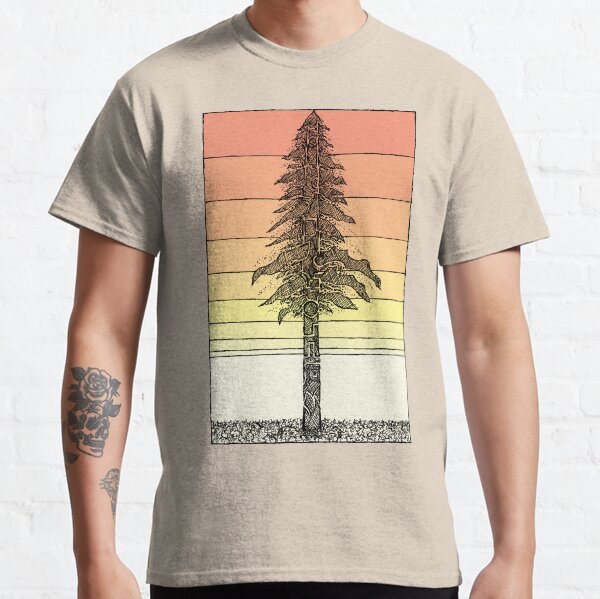 Coastal Redwood Sunset Sketch Classic T-Shirt
