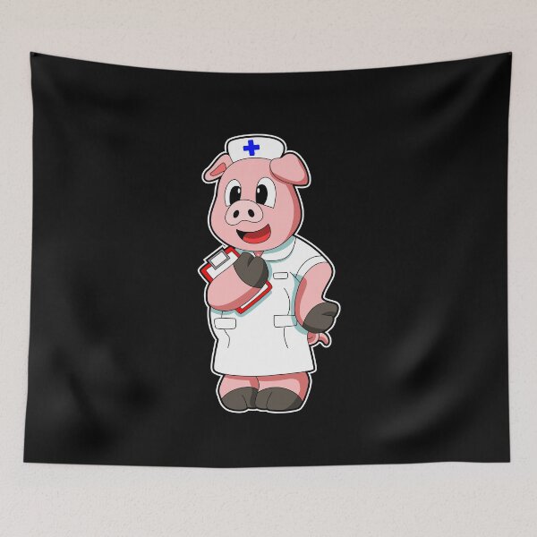 Item preview, Pig as Nurse with Smock designed and sold by Snabdesign84.