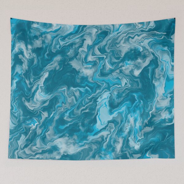 Item preview, Aqua and turquoise crystal waves designed and sold by Diane Hunter Art.