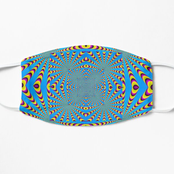 Blue optical illusions colour Flat Mask
