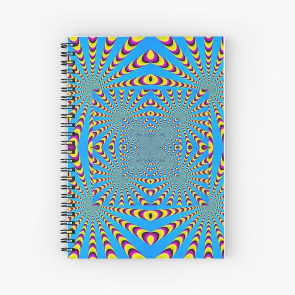 Blue optical illusions colour Spiral Notebook