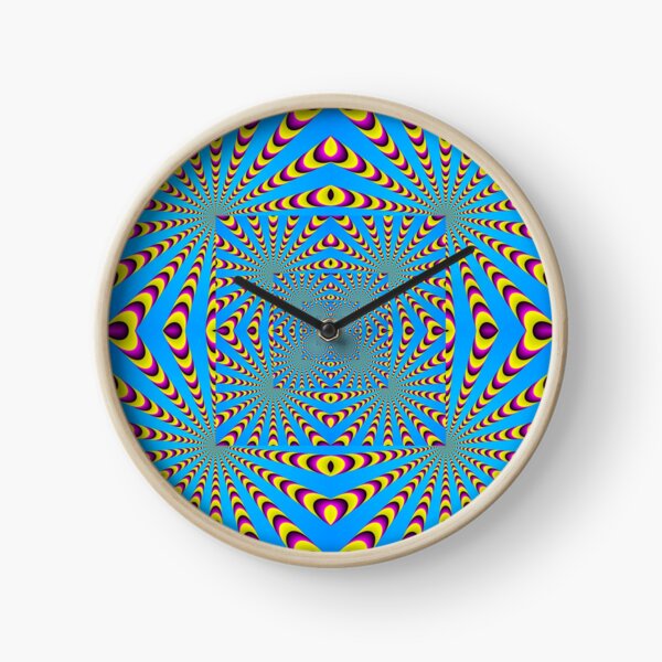 Blue optical illusions colour Clock